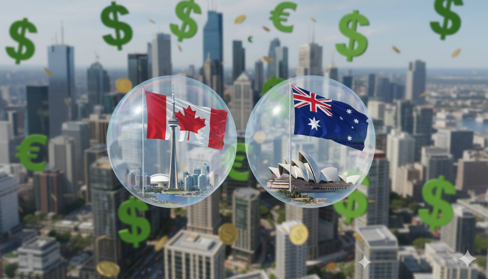 A bolha imobiliária da Austrália e do Canadá